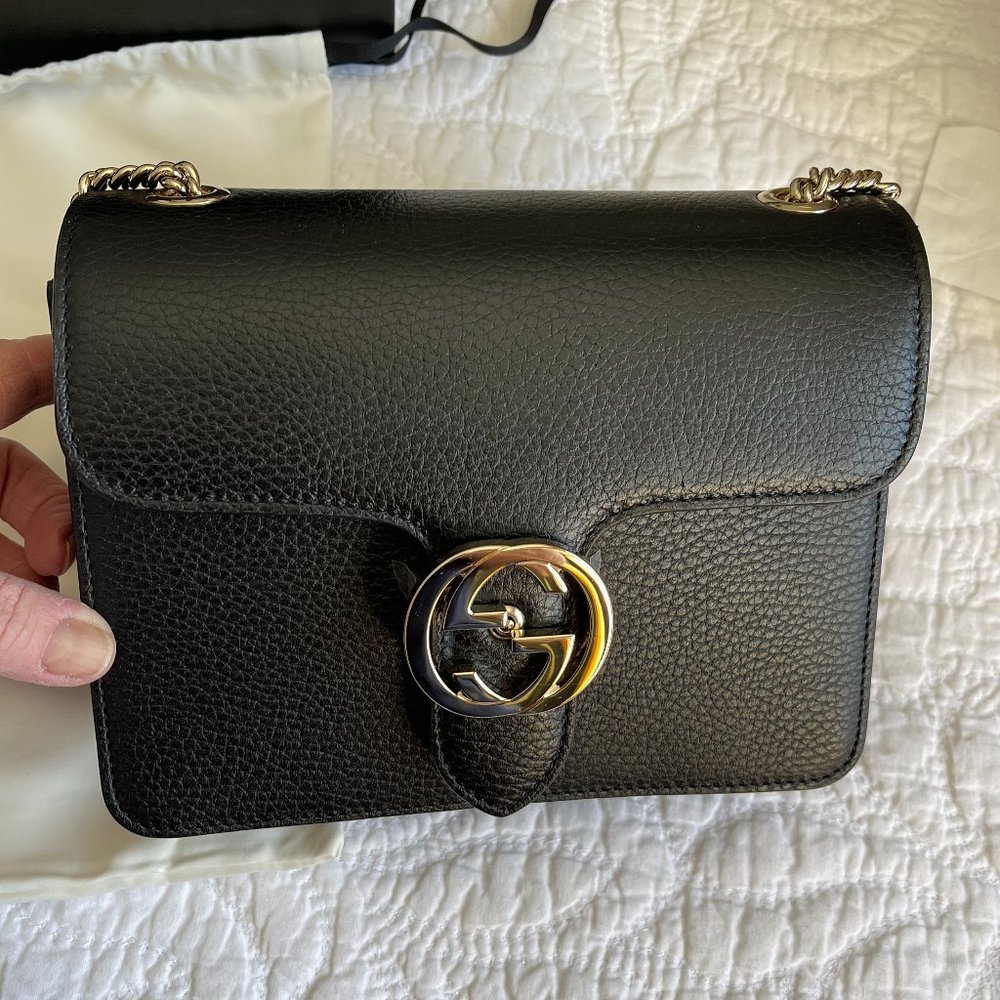 Authentic Gucci Dollar Calfskin Small Interlocking G Shoulder bag